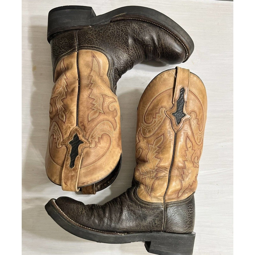 Lucchese Shark Ryan Western Boot in Cognac by 9.5 D work boot non slip sole